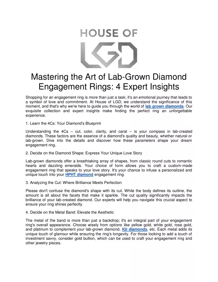 mastering the art of lab grown diamond engagement