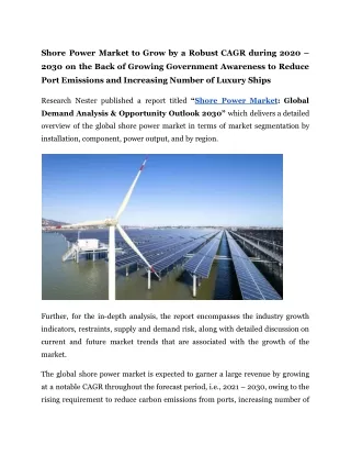shore power market to grow by a robust cagr