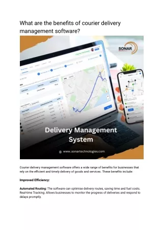 what are the benefits of courier delivery
