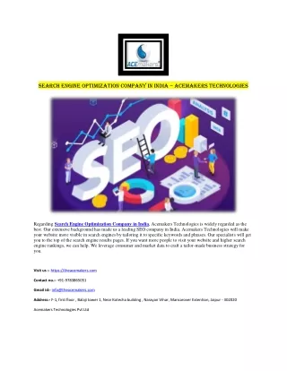 search engine optimization company in india