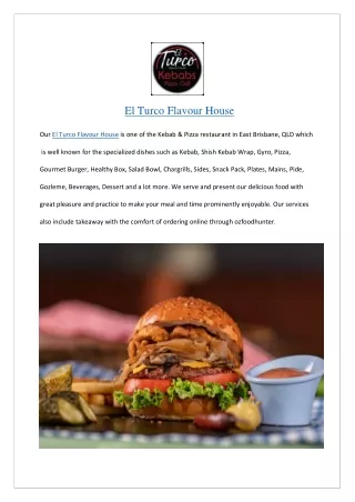Extra 15% Off at El Turco Flavour House – Order Now!
