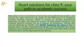 Ncert solutions for class 9