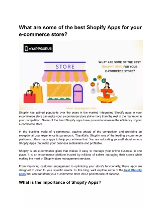 what are some of the best shopify apps for your