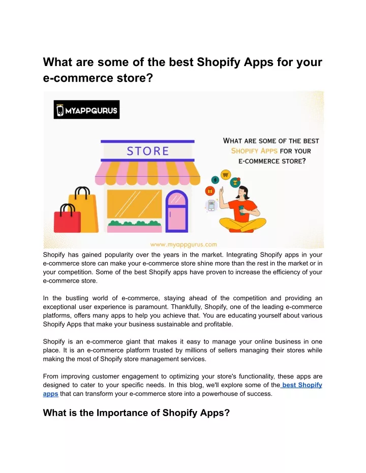 what are some of the best shopify apps for your