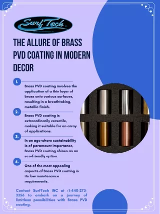 The Allure of Brass PVD Coating in Modern Decor