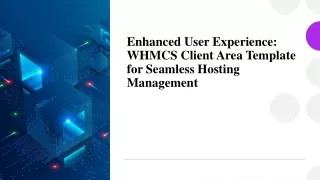 WHMCS Client Area Template for Seamless Hosting Management