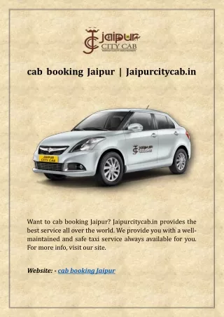 cab booking Jaipur | Jaipurcitycab