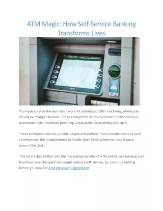atm magic how self service banking transforms