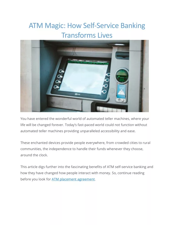 atm magic how self service banking transforms
