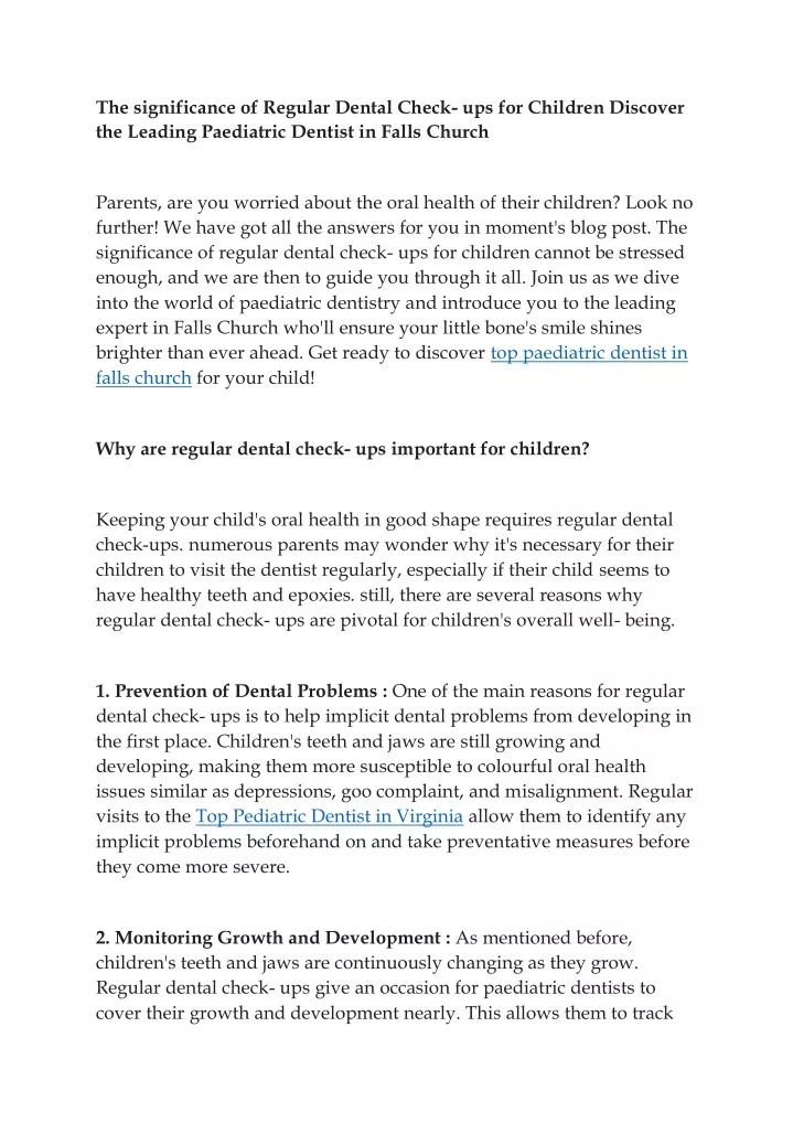 the significance of regular dental check