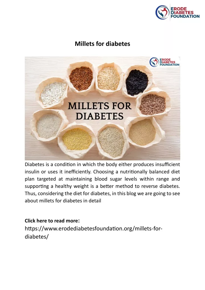 millets for diabetes