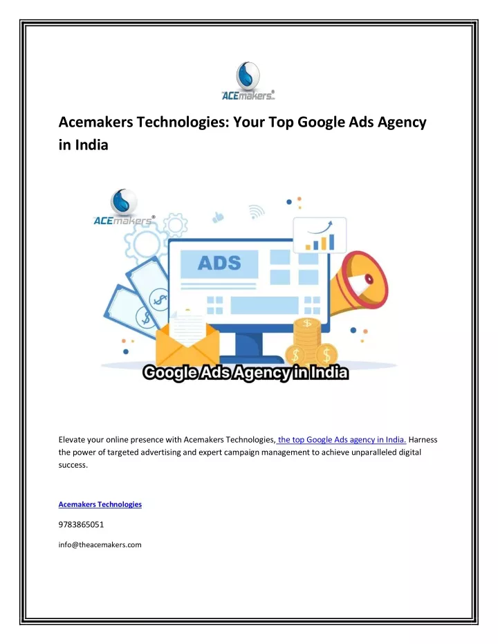 acemakers technologies your top google ads agency