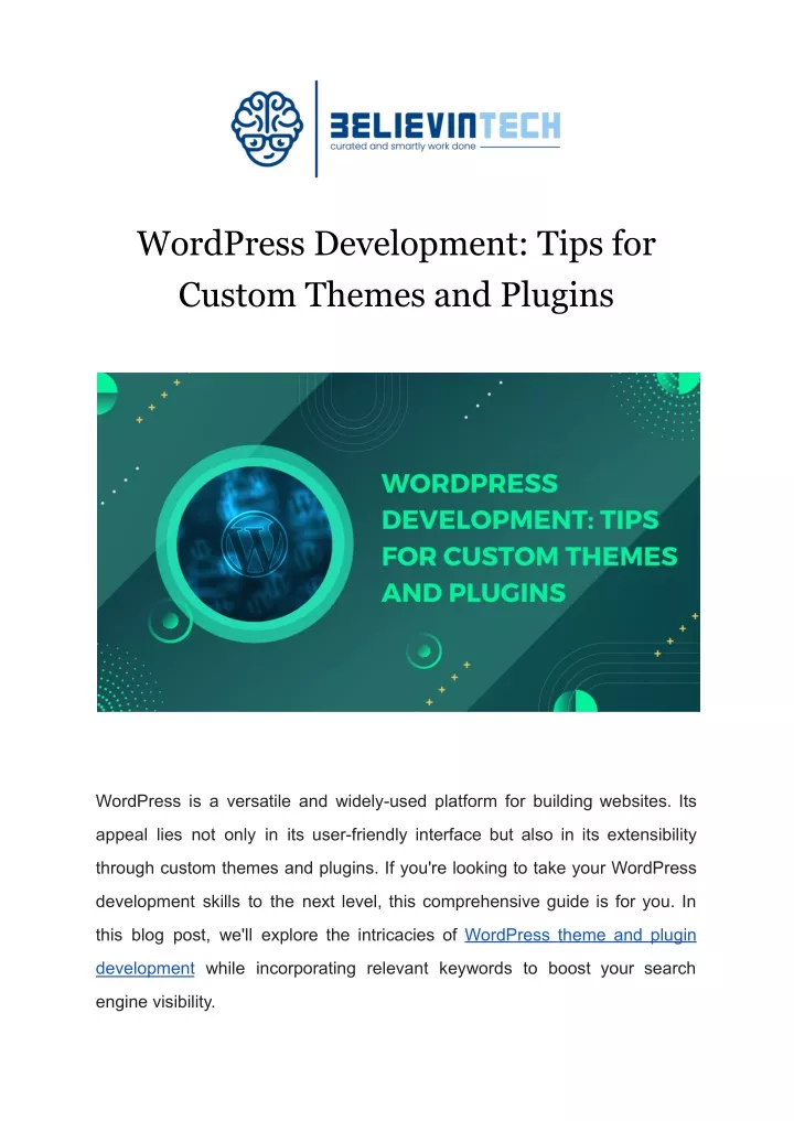 wordpress development tips for custom themes