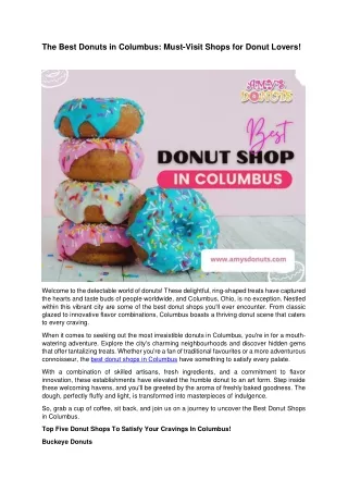 the best donuts in columbus must visit shops