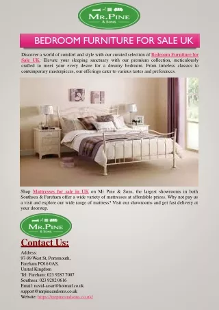 bedroom furniture for sale uk