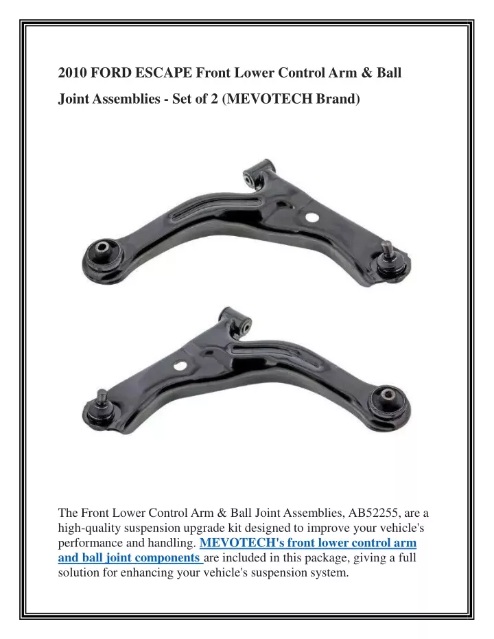 2010 ford escape front lower control arm ball