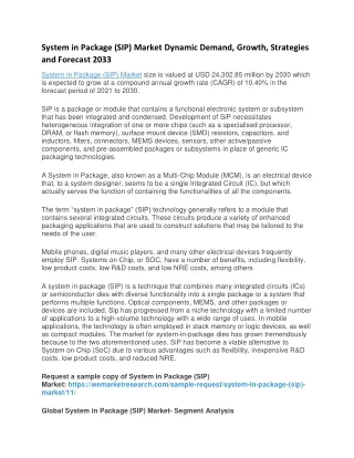 system in package sip market dynamic demand