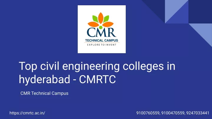 PPT - Top civil engineering colleges in hyderabad - CMRTC PowerPoint ...