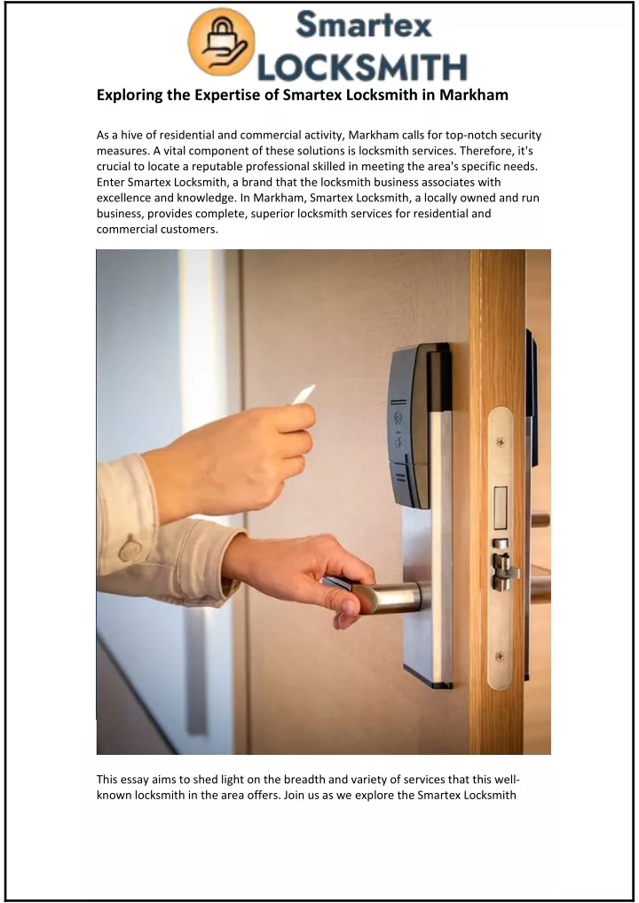 exploring the expertise of smartex locksmith