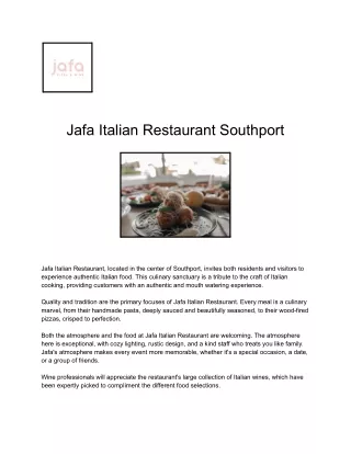 jafa Italian Restaurant southport