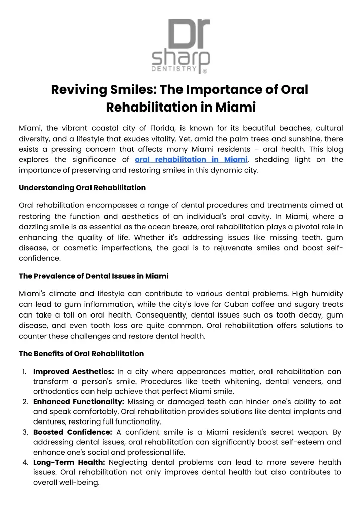 reviving smiles the importance of oral