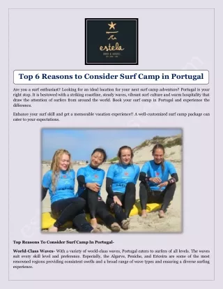 Top 6 Reasons to Consider Surf Camp in Portugal