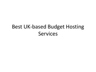 best uk based budget hosting services