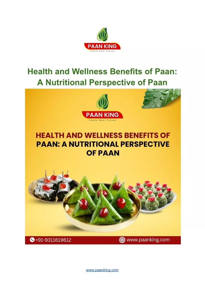 health and wellness benefits of paan