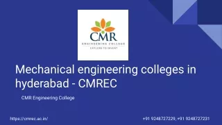 Mechanical engineering colleges in hyderabad - CMR Engineering College