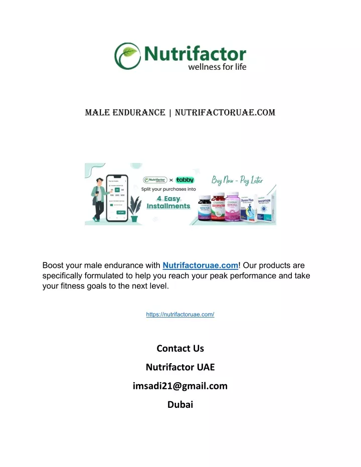 male endurance nutrifactoruae com