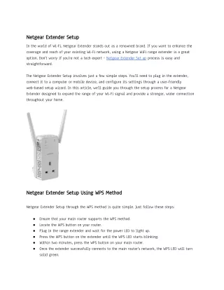 Netgear Extender Setup