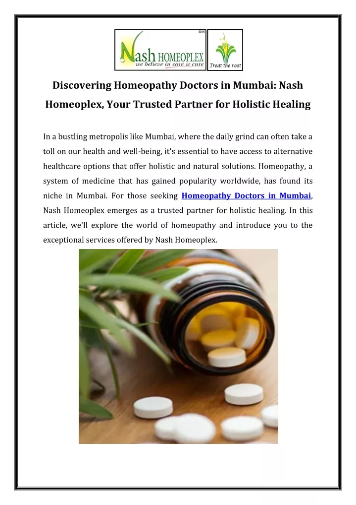 discovering homeopathy doctors in mumbai nash
