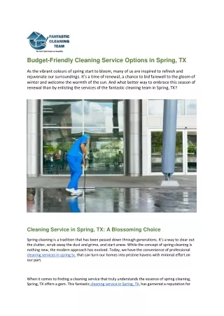 Cleaning service in spring tx..