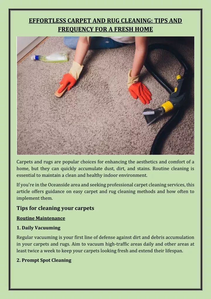 effortless carpet and rug cleaning tips