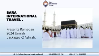 Ramadan 2024 Umrah Package from USA | Umrah Package 2nd Ashrah | Sara Internatio