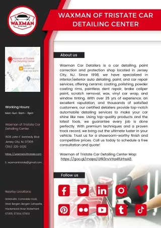 Waxman of Tristate Car Detailing Center