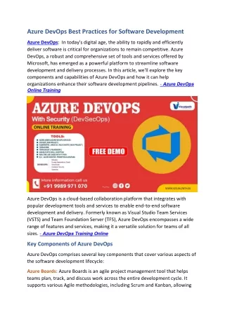 Azure DevOps Training in Hyderabad | Azure DevOps Training Online