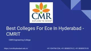 Best Colleges For Ece In Hyderabad - CMRIT