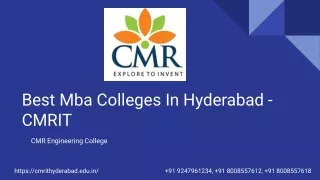 Best Mba Colleges In Hyderabad - CMRIT