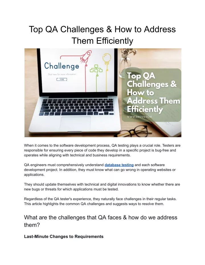 top qa challenges how to address them efficiently
