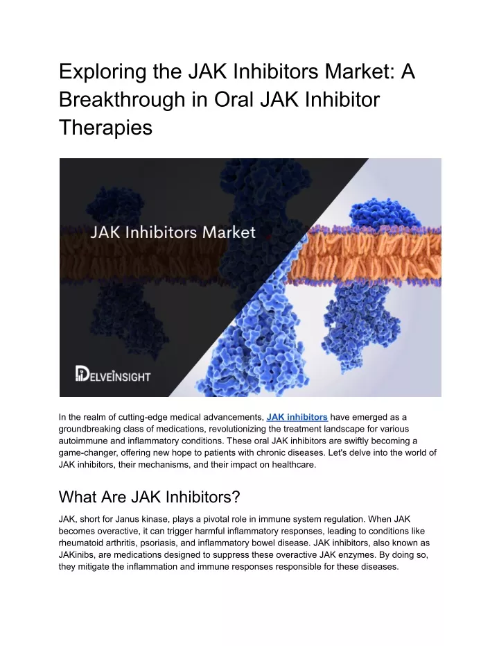 exploring the jak inhibitors market