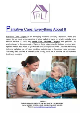 Compassionate Palliative Care and Home Care Services in Calgary