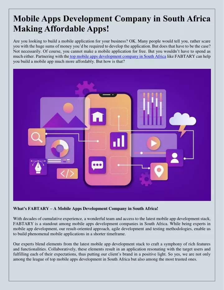 mobile apps development company in south africa