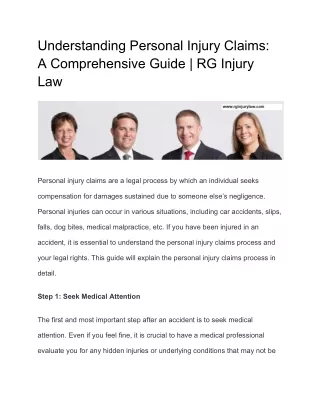 Understanding Personal Injury Claims: A Comprehensive Guide | RG Injury Law