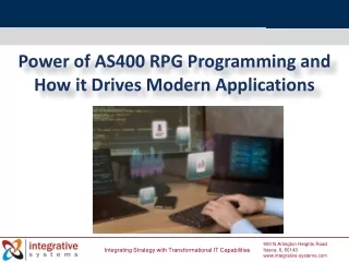 power of as400 rpg programming and how it drives