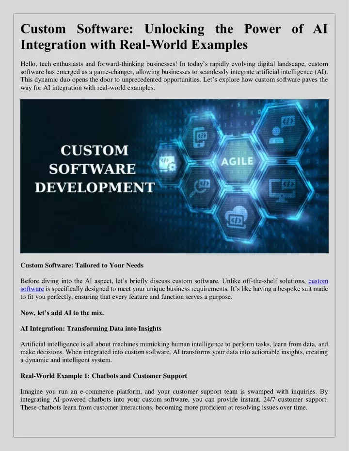 custom software unlocking the power