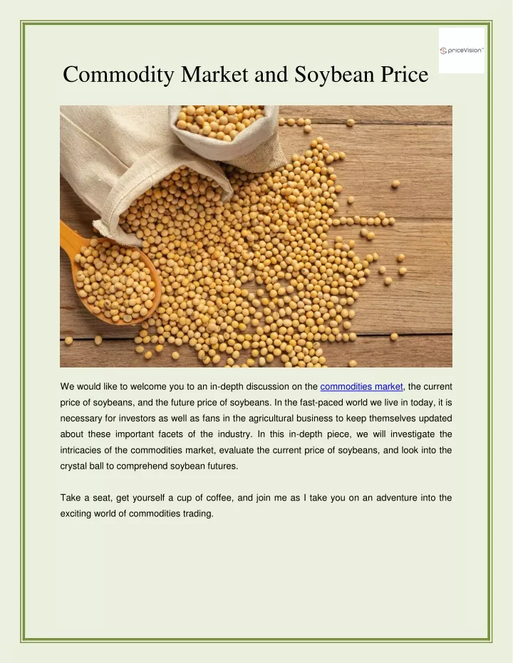 commodity market and soybean price