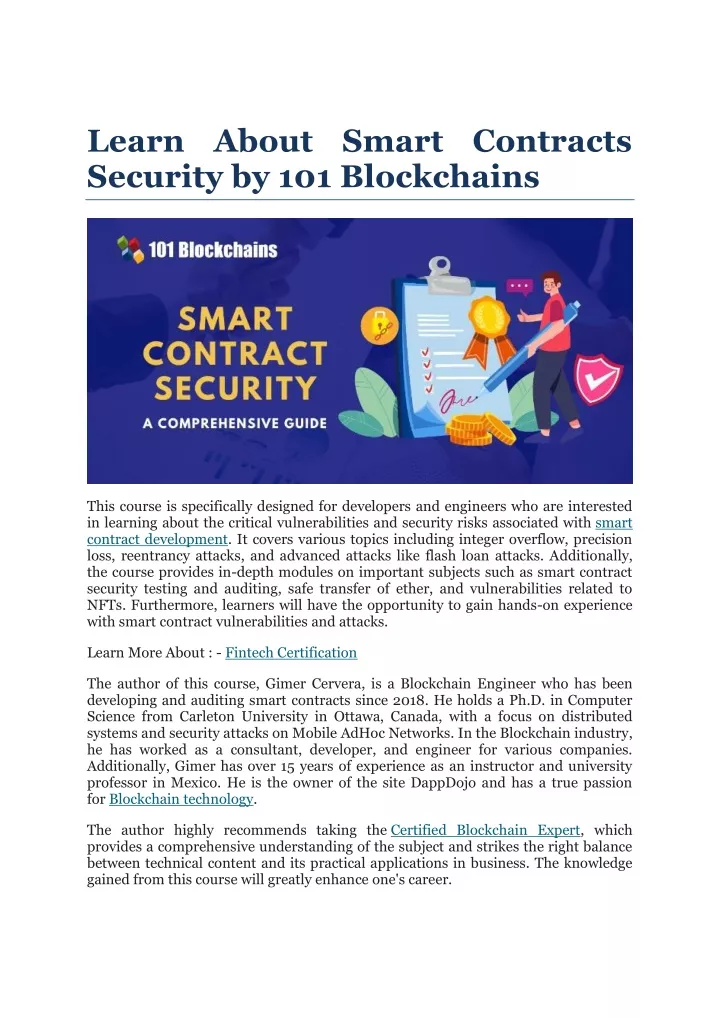 learn about smart contracts security