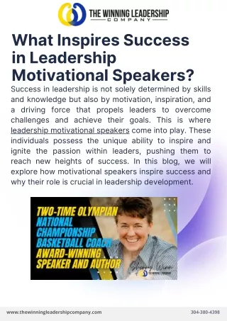 What Inspires Success in Leadership Motivational Speakers?