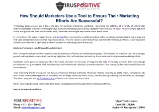 How Should Marketers Use a Tool to Ensure Their Marketing Efforts Are Successful